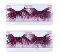 GATHINESS 2pairs 2pairs White Handmade Reusable False Lashes for Halloween and Costume Parties, Chic Fashionable Deluxe Festival Eye Lashes