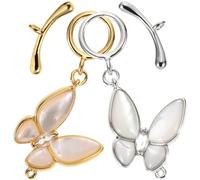 GATHINESS 2pcs 14k Gold Plated Butterfly Ot Clasps for Jewelry Necklace Extenders Multi-Functional Alloy Connectors Convenient to Use for Necklace and Bracelet