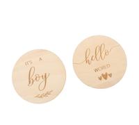 GATHINESS 2pcs Baby Wooden Growth Cards for Photo Album Creation and Newborn Commemorative Use, Creative Timber Baby Growing up Cards for Social Media and Keepsake