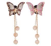 GATHINESS 2pcs Butterfly Car Air Vent Clips Auto Air Freshener Diffuser with Zinc Alloy Rhinestone, Easy to Install Stylish Minimalist Vent Clips for Car Interior Decoration
