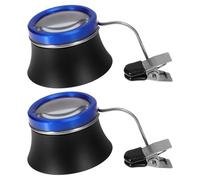 GATHINESS 2pcs Clip on Eyeglass Magnifier 20x Watchmakers Loupe with Aluminum Alloy Frame for Precision Work and True Colour Observation Suitable for Clock Repair and Close Work