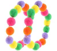 GATHINESS 2pcs Elastic Cat Collars with Plush Ball Design Lightweight and Comfortable Rainbow Collars for Cats Suitable for Festival Parties and Outdoor Use