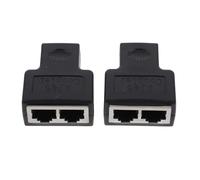GATHINESS 2pcs Ethernet Splitter Rj45 Network Adapter 1 to 2 Splitter Socket with Plastic Housing Converts Single Rj45 Outlet for Office and Home Network Use