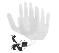 GATHINESS 2pcs Full Finger Heated Glove Liners with Rapid Heating and Continuous Thermal Warmth Rechargeable Electric Heating Pads for Gloves for Skiing and Winter Work White Cloth
