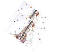 GATHINESS 2pcs Glitter Binder Notebook Cover, A6 Plastic Loose-Leaf Binder Protector, Protects Notebooks, for Schools and Office