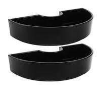 GATHINESS 2pcs Half Circle Patio Umbrella Base Planters with Umbrella Hole, Weather Resistant Plastic Outdoor Planter Pots for Garden and Home, Semicircle Shape, 28.3x14x6cm