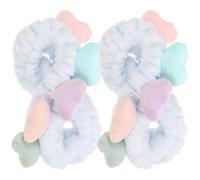 GATHINESS 2pcs Heart-shaped Headbands for Women, Elastic Stretch Plush Cloth Makeup Headband, Keeps Hair from Face, for Face Washing and Spa, Cute Blue Hair Accessories Gift for Festivals