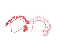 GATHINESS 2pcs Lightweight and Comfortable Love Heart Headband Made of Plastic and Iron, for Valentine's Day Parties, Featuring a Fashionable and Eye-catching Heart Shape Hair Hoop