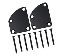 GATHINESS 2pcs Matte Black Electric Guitar Neck Plates Replacement with Screws Heavy Duty Composite Reinforcement for Bass and Electric Guitars Force Dispersion Design for Stable Performance