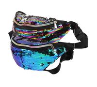GATHINESS 2pcs Mermaid Sequin Waist Bags for Women, Polyester Material, Handsfree Convenience, Comfortable Design, for Outdoor Activities and Different Occasions, Stylish Colourful Sequins