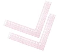 GATHINESS 2pcs Pink Plastic L Curve Ruler for Sewing and Garment Making, and Flexible Measuring Supplies for Home Use and Tailor Shops