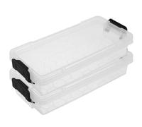 GATHINESS 2pcs Plastic Pencil Case with Lids 1.4l Stackable Pencil Box for School Supplies and Office Use, Rectangular Pen Storage Organiser with Modern Minimalism Design