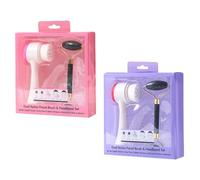 GATHINESS 2pcs Portable Facial Brush and Jade Roller Massager Set with Double-Sided Silicone Brush for Facial Cleaning and Massage Suitable for Face and Back Random Color