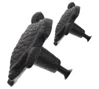 GATHINESS 2pcs Retro Cast Iron Furniture Handle Black Sea Turtle | Smooth Finished Surface, Decorative Ocean Style Accent, for Nightstands, Shoe Cabinets, Hotel Use
