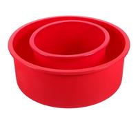 GATHINESS 2pcs Round Silicone Cake Mousse Molds Non-Stick Lightweight DIY Baking Molds for Home and Gatherings, Easy to Carry Red Cake Pans