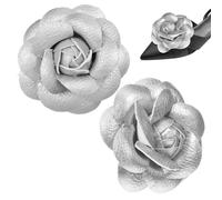 GATHINESS 2pcs Silver Satin Fabric Shoe Clips for Women, Elegant Flower Shoe Buckles with Easy Attachment, Versatile Use for Festive Events and Weddings, Charming Accessories for Heels