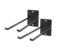 GATHINESS 2Pcs Wall Mounted Garden Tool Holders Adjustable Mop Broom Rack with Hooks for Rake Broom Storage Garage and Shed Organization in Black
