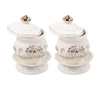 GATHINESS 2pcs Water Offering Cup Buddhist Water Cup 3.54x3.54x1.57inch Ceramic Porcelain Retro Elegant Lotus Flower Shape Reliable for Buddha Hall and Buddhist Ceremonies Ritual Decor
