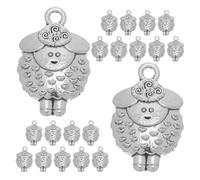 GATHINESS 30pcs Sheep Charms for Jewelry Making, Zinc Alloy Lightweight Metal Animal Pendants Smooth Surface and Finely Polished Finish, Vintage Farm Animal Themed Charms for Bracelets