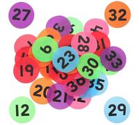 GATHINESS 36pcs Assorted Colour Adhesive Number Labels for Organizing and Identification, Self-Adhesive Nylon Number Stickers for Classroom Floor Line up Spots and Office Use Random Color