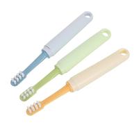 GATHINESS 3pcs Dual-Headed Dog Toothbrush Set with Soft Bristles for Gentle Brushing, Abs and TPR Material, Small Size for Puppies, for Home Use and Travel to Prevent Soft Tissue Injury