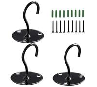 GATHINESS 3pcs Iron Ceiling Hanging Hooks Stable Support Flower Basket Hook Metal Wall for Balcony and Gardens Suitable for Flower Pots and Bird Feeders