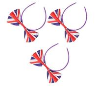 GATHINESS 3pcs Large Bow Headbands with Uk Flag Pattern Satin Material Comfortable to Wear and Not Easy to Break, for Everyday Items and Easter Accessories