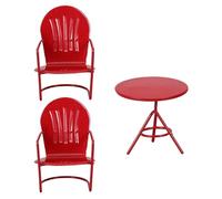 GATHINESS 3pcs Mini Table and Chair Set for Dollhouse, Iron Material with Rustic Style, Stable Display and Realistic Dining Experience, for Fairy Garden Decorations and Micro Scene