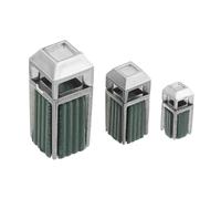 GATHINESS 3pcs Miniature Garbage Can Set with Lid Plastic 1:75 1:100 1:150 Scale Realistic Appearance Well-balanced Center of Gravity Stable Base for Dollhouse Supplies and Presentations