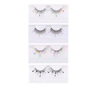 GATHINESS 4 Pairs Fake Sequins Eyelashes Cluster Lashes for Women, Imitation Material with Eye-catching Fashionable Style, Make Eyes Look Bigger and Fuller for Parties or Daily Life