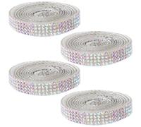 GATHINESS 4 Rolls Rhinestone Ribbon Glitter Wrap Roll Sparkling Fade Resistant Self Adhesive Tape Elegant Shine Dazzling Touch for DIY Projects Present Wrapping