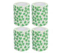 GATHINESS 4 Rolls St Patrick's Day Shamrock Tissue Paper Roll with Leaf Pattern Soft Absorbent Paper for Bathroom Decorations and Party Favors Convenient and Practical for Home or Hotel Use