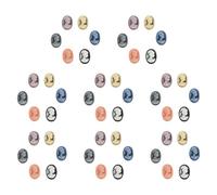GATHINESS 48pcs Resin Cameos Decor Embossment Decorations Unique Design Cabochon-shaped Flat Back Assorted Color Good Gloss Easy to Use for Crafting and DIY Decoration Random Color