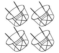 GATHINESS 4pcs Black Iron Balcony Railing Planter with Stable Support and Fade Resistant Baked Lacquer Finish, Round Fence Hanging Flower Pot Holder for Garden and Patio Railings