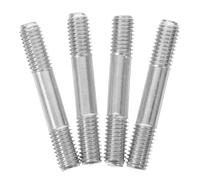 GATHINESS 4pcs Double-end Threaded Bolts for Muffler and Engine Maintenance, Carbon Steel Screws with Deep Threads and Secure Hold, Silver Metal Dual End Rod Bolts for Generator Repair