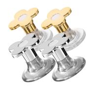 GATHINESS 4pcs Flower-Shaped Toilet Flush Button Handle Replacement with Plastic Material, Easy Installation and Convenient Using Experience, for Toilet Water Tank Parts and Bathroom