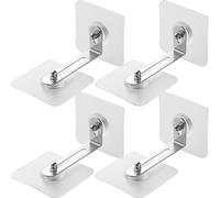 GATHINESS 4pcs Furniture Anti Tip Kit with Stainless Steel and Acrylic Material, Strong Stability and Adjustable Distance 0-5.2cm, Self Adhesive Wall Anchors and Safety in Home