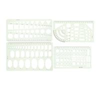GATHINESS 4pcs Geometric Stencils Drawing Tool Set with Circle and Oval Templates Plastic Portable Design Not Easy to Break for On-the-go Use and Home