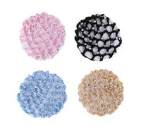 GATHINESS 4pcs Handmade Crochet Hair Nets for Women, Polyester Material with Secure Grip and Tight Hold, for Proms and Weddings Hair Bun Cover Accessories