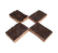 GATHINESS 4pcs Natural Cork Bark Aquarium Background Panels for Reptiles and Fish Tanks Pack Wood Habitat with Green Plant Wall Design for Aquatic and Terrarium Use
