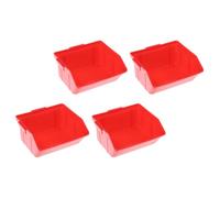 GATHINESS 4pcs Red ABS Parts Box Stackable Dustbin Bin for Hardware Beads | Removable Insert, Shelf Fit for Workshop Use, Tidy Small Parts in Craft or Repair Tasks