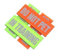 GATHINESS 4Pcs Reflective Pet Dog Harness Patches with Do Not Pet and in Training Printed Letters Embroidered Removable Service Dog Identification Tags for Training