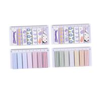 GATHINESS 4pcs Self-Adhesive Index Tabs Stickers Assorted Colours and Unique Designs, PVC Material, Reminding Work Hours and Travel Plans, for School and Reports Planning