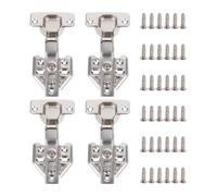 GATHINESS 4pcs Stainless Steel Kitchen Cabinet Hinges with Smooth Opening and Closing, Not Easy to Rust Hydraulic Half Cover Hinges for Soft Close Cabinet Doors, Sturdy and Easy Installation