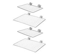 GATHINESS 4Pcs Stainless Steel Parrot Perch Stand Platform for Budgie Conure Cockatiel Birds Large Bird Cage Activity Shelf and Small Hamsters