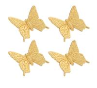 GATHINESS 4pcs Vintage Golden Butterfly Drawer Knobs Zinc Alloy Decorative Single Hole Cabinet Pulls for Wardrobe and Cabinet Handles, Retro Style Furniture Handles for Dresser and Vanity