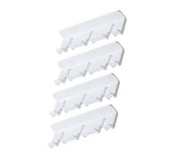 GATHINESS 4pcs Wall Mounted Power Socket Hanger with Strong Adhesive and Non-Trace Plastic Hook, White Multi-Functional Plug Storage Rack for Home and Office Organisation