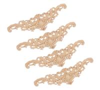 GATHINESS 4pcs Wooden Carved Onlay Applique Wardrobe Onlay Easy to Use Easy to Store Carving Patterns Classic Taste Decoration for Furniture and Window