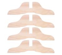 GATHINESS 4pcs Wooden Room Divider Base Stands with 4x2cm Slot, Stable Screen Partition Brackets for Entryways and Small Apartments, Khaki Wood Screen Holder Feet for Visual Enhancement