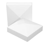 GATHINESS 5-Inch White ABS Fence Post Caps 2Pcs for Lamp Post and Deck Featuring Elegant Style, Suitable for Indoor and Outdoor
